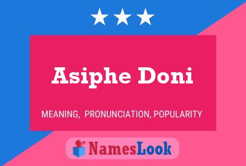 Постер имени Asiphe Doni