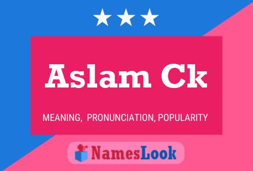 Постер имени Aslam Ck