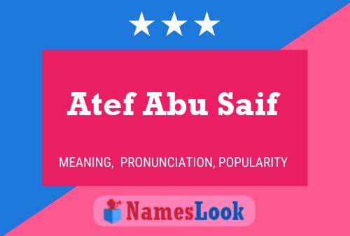 Постер имени Atef Abu Saif