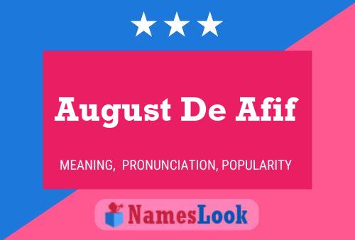 Постер имени August De Afif