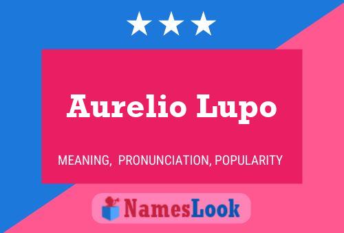 Постер имени Aurelio Lupo