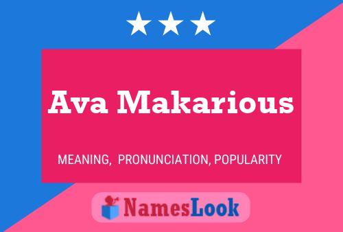 Постер имени Ava Makarious