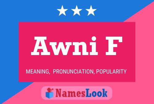 Постер имени Awni F