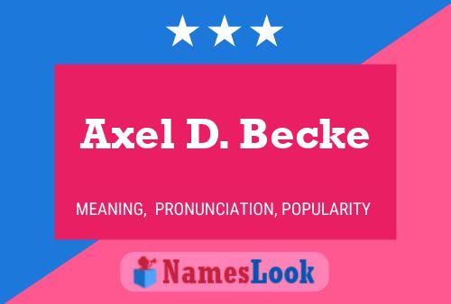 Постер имени Axel D. Becke