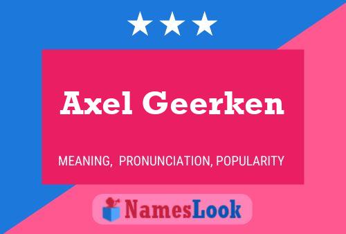 Постер имени Axel Geerken