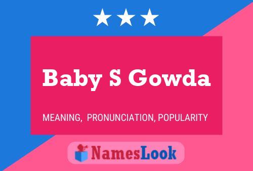 Постер имени Baby S Gowda