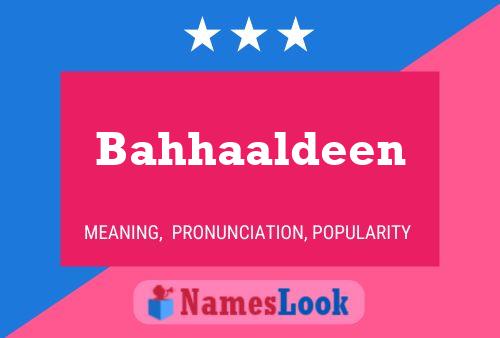 Постер имени Bahhaaldeen