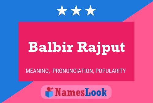 Постер имени Balbir Rajput