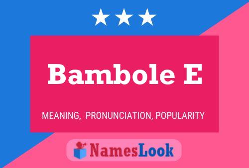 Постер имени Bambole E