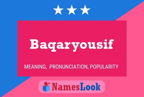 Постер имени Baqaryousif