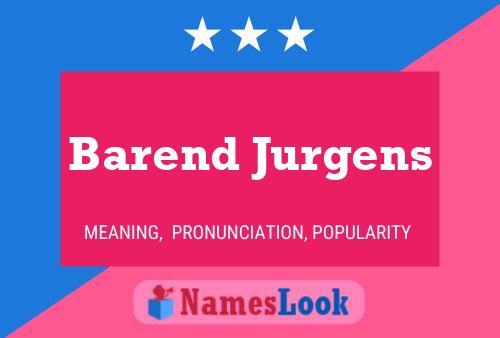 Постер имени Barend Jurgens