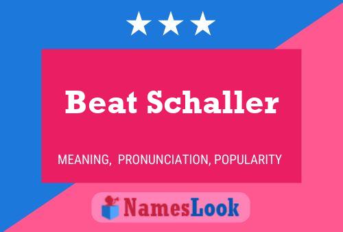 Постер имени Beat Schaller