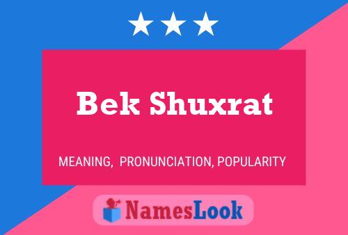 Постер имени Bek Shuxrat