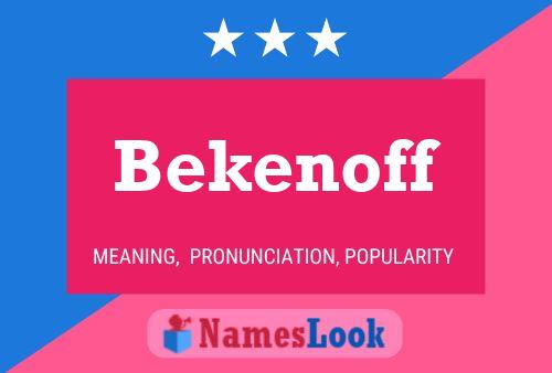 Постер имени Bekenoff