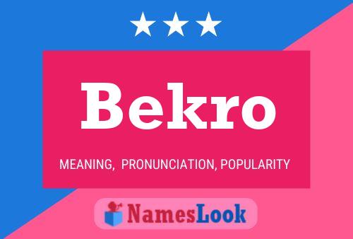 Постер имени Bekro