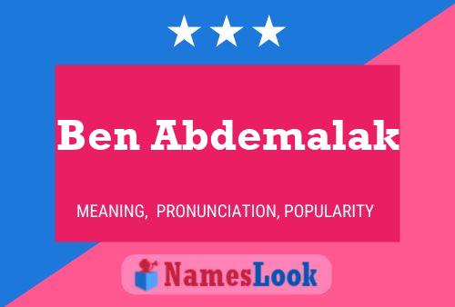 Постер имени Ben Abdemalak