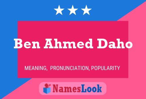 Постер имени Ben Ahmed Daho