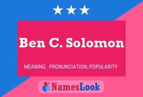 Постер имени Ben C. Solomon