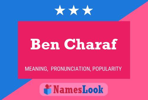 Постер имени Ben Charaf