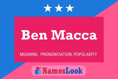 Постер имени Ben Macca