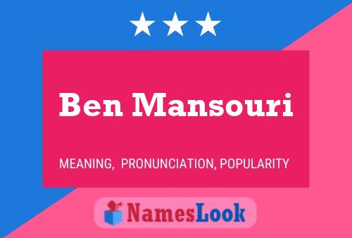 Постер имени Ben Mansouri