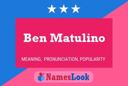 Постер имени Ben Matulino