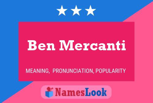 Постер имени Ben Mercanti