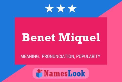 Постер имени Benet Miquel