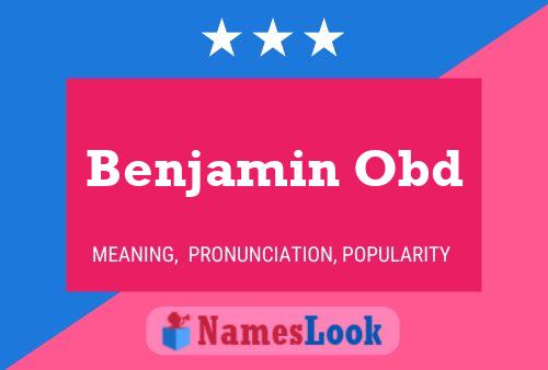 Постер имени Benjamin Obd