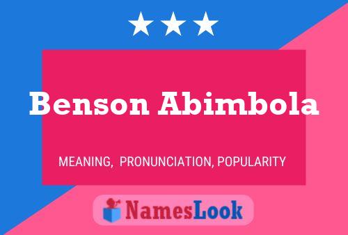 Постер имени Benson Abimbola