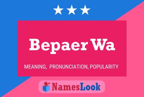 Постер имени Bepaer Wa