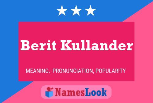 Постер имени Berit Kullander