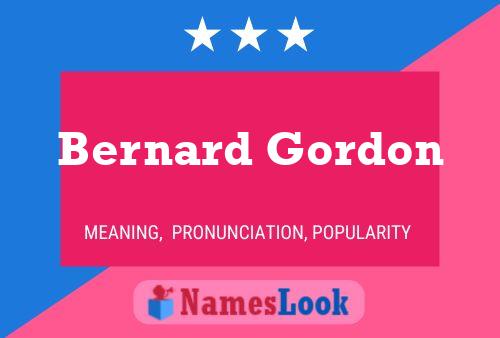 Постер имени Bernard Gordon