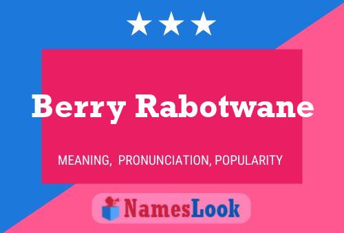 Постер имени Berry Rabotwane