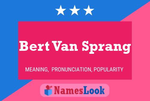 Постер имени Bert Van Sprang