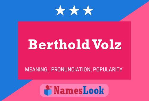 Постер имени Berthold Volz