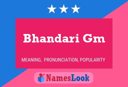 Постер имени Bhandari Gm