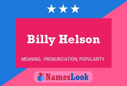 Постер имени Billy Helson