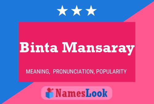 Постер имени Binta Mansaray