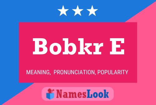 Постер имени Bobkr E