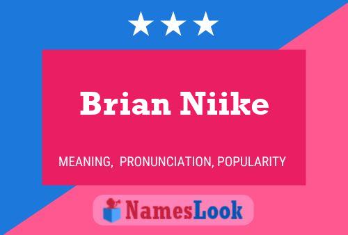 Постер имени Brian Niike