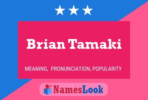 Постер имени Brian Tamaki