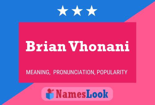 Постер имени Brian Vhonani