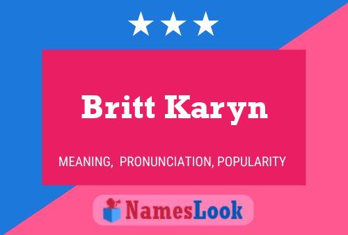 Постер имени Britt Karyn