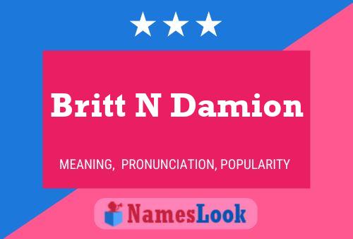 Постер имени Britt N Damion