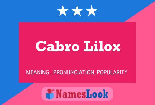 Постер имени Cabro Lilox