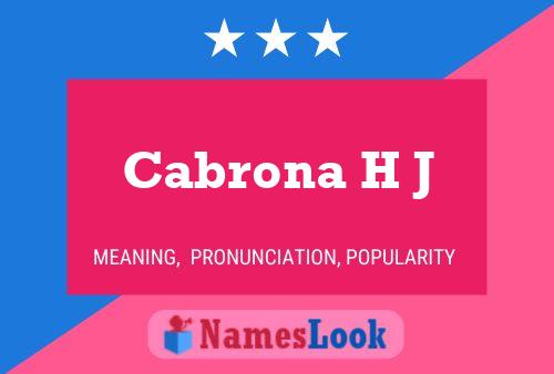 Постер имени Cabrona H J