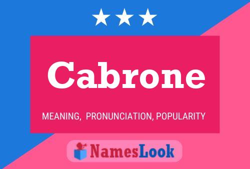 Постер имени Cabrone