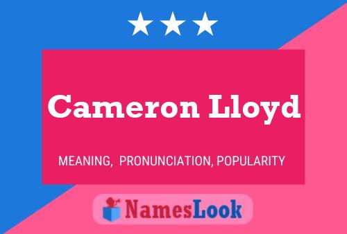 Постер имени Cameron Lloyd