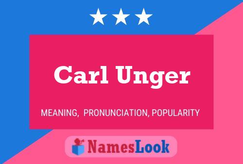 Постер имени Carl Unger